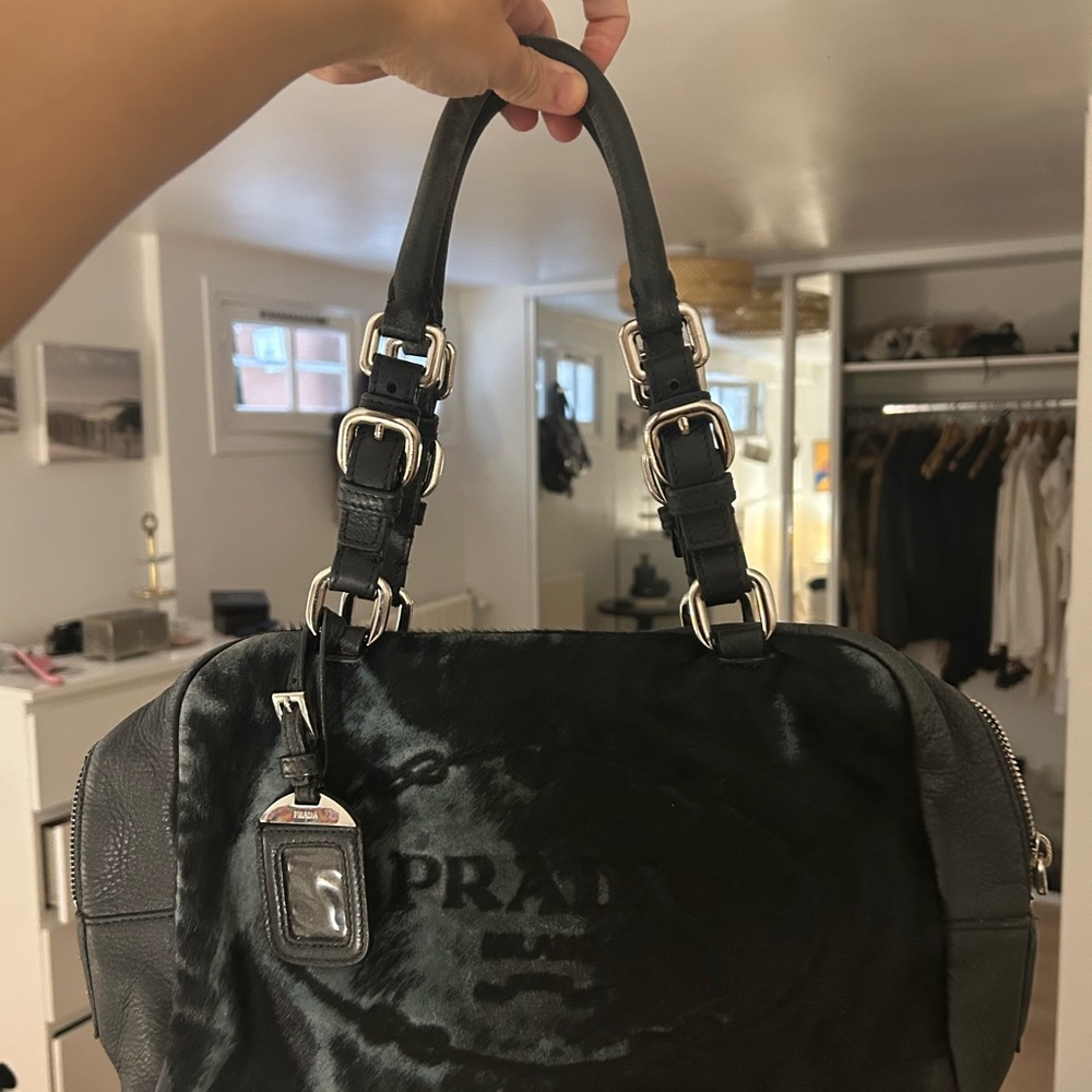 Prada Black Satchel with Silver Accents
